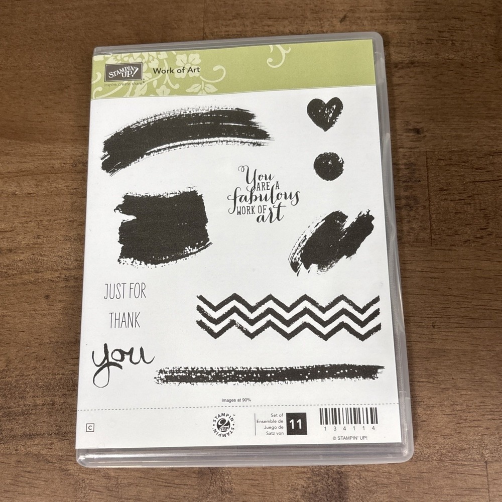 Stampin' Up! Work of Art Stamp Set Cling 134114 Set of 11